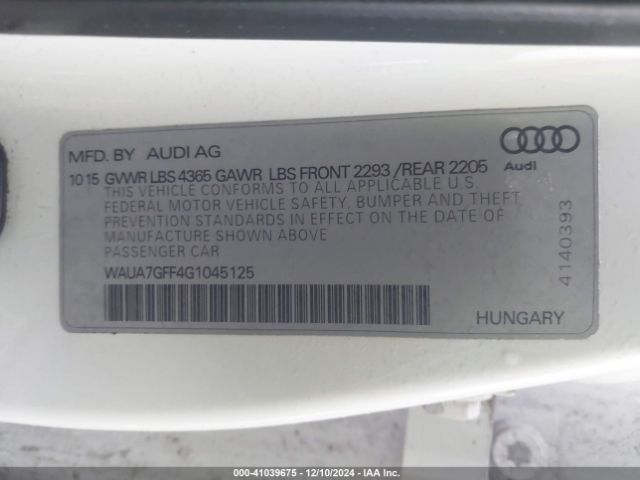 WAUA7GFF4G1045125 Audi A3 1.8t Premium