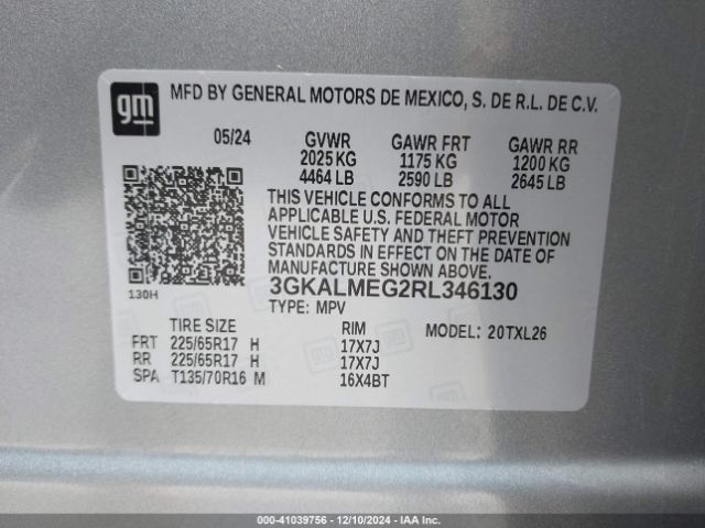 3GKALMEG2RL346130 GMC Terrain Fwd Sle
