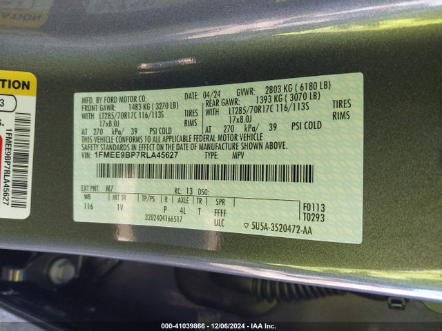 Ford Bronco Badlands 2024 1FMEE9BP7RLA45627 Image 9