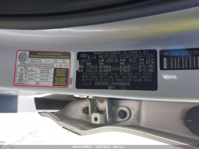 KNDCB3LC7H5084038 KIA NIRO LX
