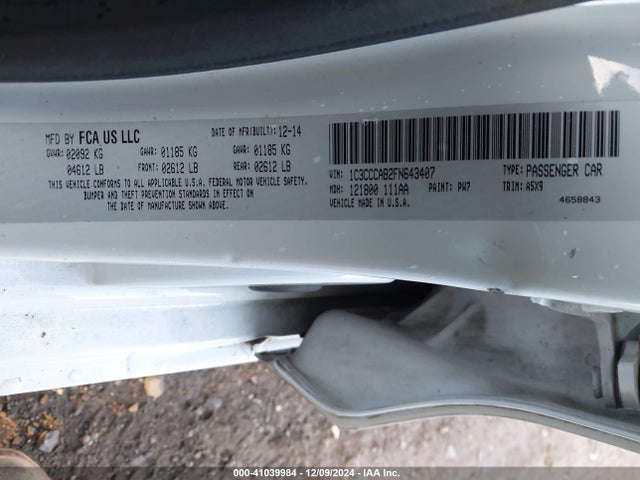 Chrysler 200 Limited 2015 1C3CCCAB2FN643407 Image 9
