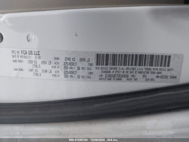 2C4RDGBG7GR343600 Dodge Grand Caravan Se Plus