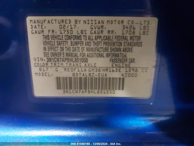 Nissan Versa 1.6 Sv 2017 3N1CN7AP8HL851550 Image 9