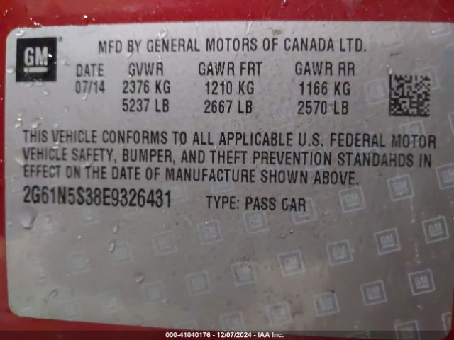2G61N5S38E9326431 Cadillac XTS LUXURY