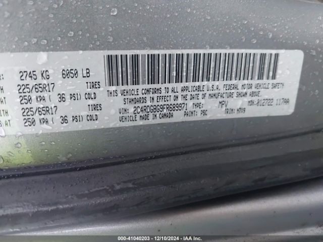 2C4RDGBG9FR689971 Dodge Grand Caravan Se Plus