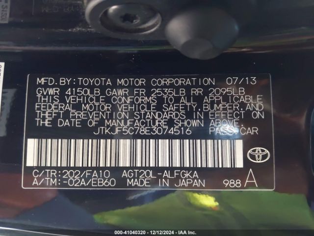 JTKJF5C78E3074516 Toyota SCION TC