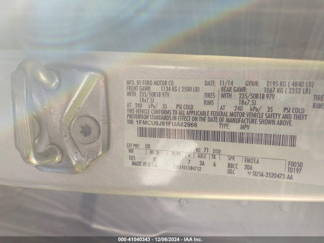 Ford Escape Titanium 2015 1FMCU9J91FUA82966 Image 9