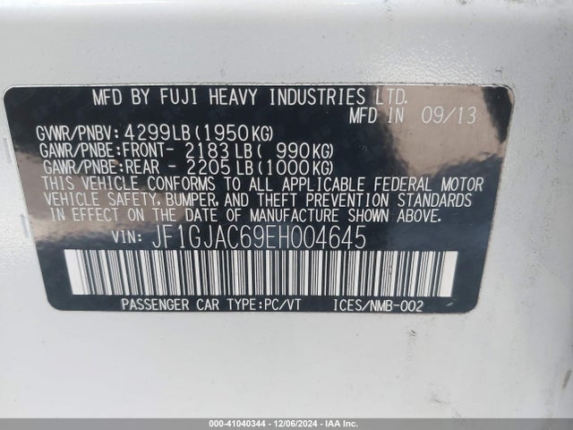 Subaru Impreza 2.0i Premium 2014 JF1GJAC69EH004645 Image 9