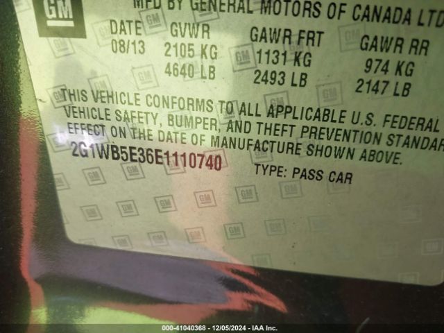 2G1WB5E36E1110740 Chevrolet Impala Limited Lt
