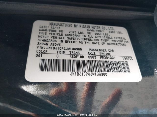 JN1BJ1CP4JW106960 Nissan Rogue Sport Sv