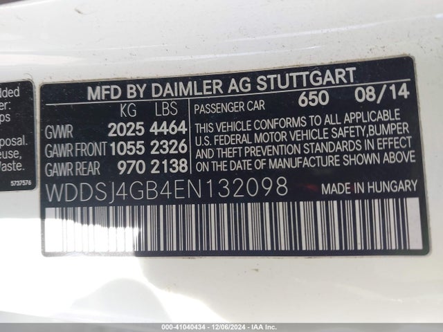 WDDSJ4GB4EN132098 Mercedes-Benz CLA 250 4MATIC
