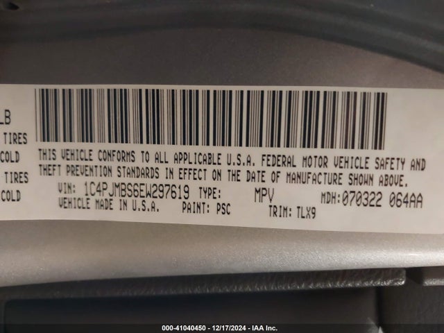 1C4PJMBS6EW297619 Jeep Cherokee Trailhawk