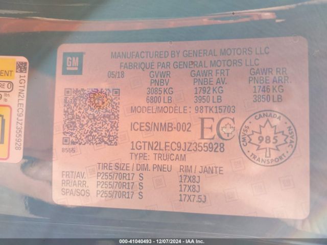 1GTN2LEC9JZ355928 GMC SIERRA 1500
