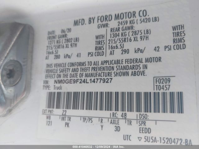 NM0GE9F24L1477927 Ford Transit Connect Xlt Passenger Wagon