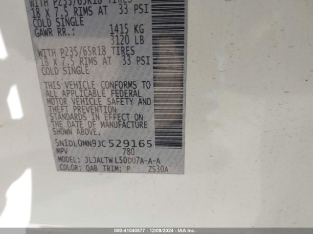 5N1DL0MN9JC529165 Infiniti QX60