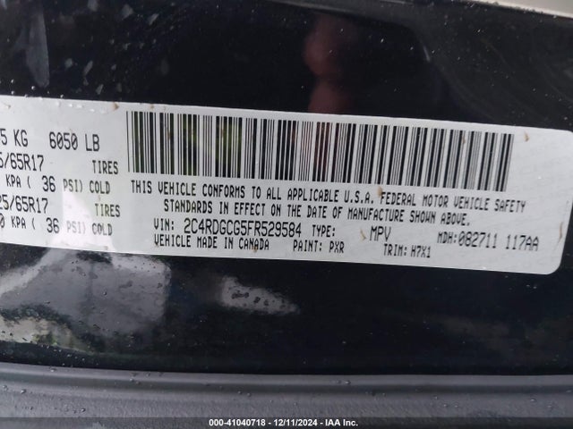Dodge Grand Caravan Sxt 2015 2C4RDGCG5FR529584 Image 9