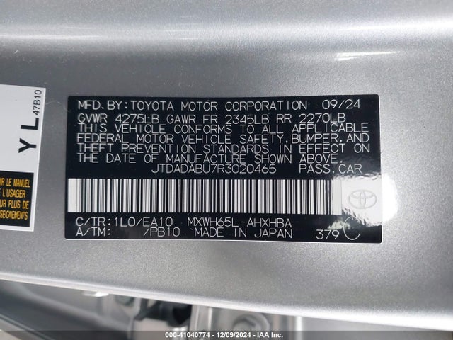 JTDADABU7R3020465 Toyota Prius Limited Awd-e