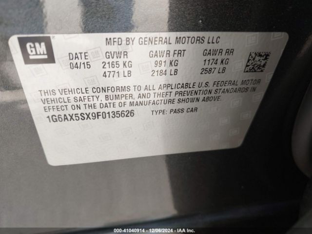 1G6AX5SX9F0135626 Cadillac CTS LUXURY