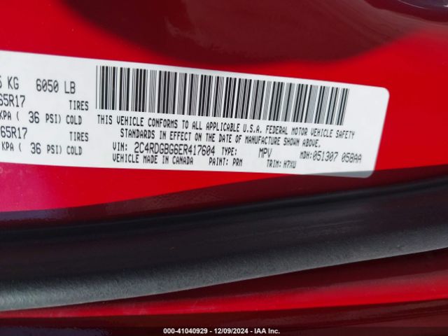 2C4RDGBG6ER417604 Dodge Grand Caravan American Value Pkg