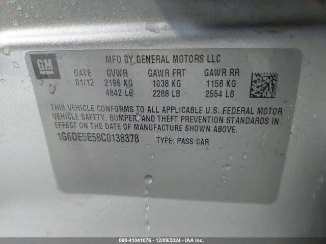 2012 CADILLAC CTS 1G6DE5E58C0138378 Photo 8