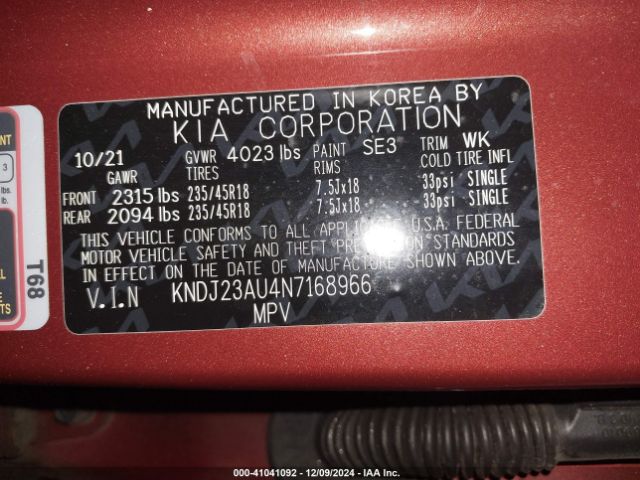KNDJ23AU4N7168966 KIA Soul X-line