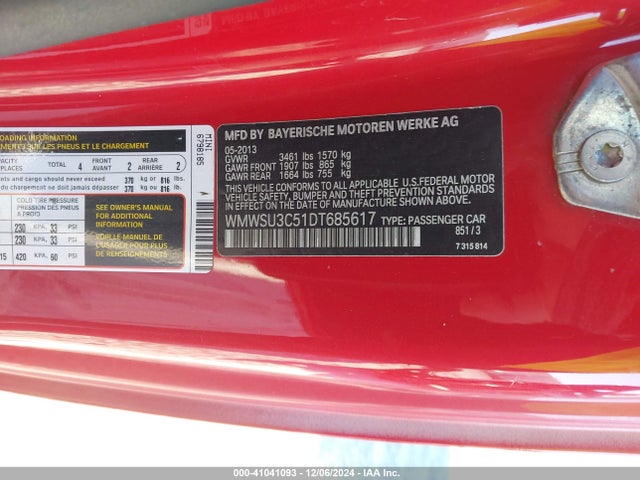 2013 MINI HARDTOP WMWSU3C51DT685617 Photo 8