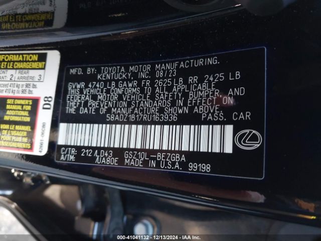 58ADZ1B17RU163936 Lexus ES 350