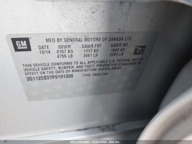 2G1125S37F9191300 Chevrolet Impala 2lt