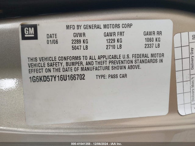 2006 CADILLAC DTS 1G6KD57Y16U166702 Photo 8