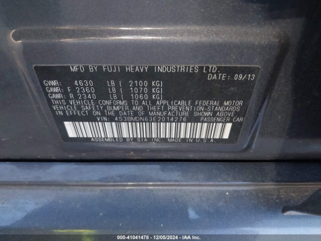 4S3BMDN63E2014276 Subaru Legacy 3.6r Limited