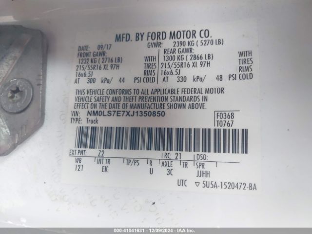 NM0LS7E7XJ1350850 Ford Transit Connect Xl