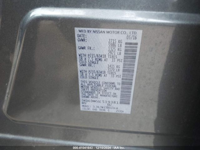 5N1AL0MM5GC519381 Infiniti QX60