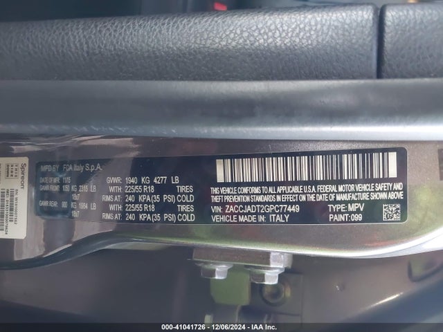 ZACCJADT2GPC77449 Jeep Renegade Limited