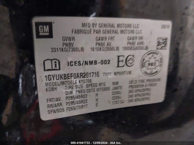 2010 CADILLAC ESCALADE 1GYUKBEF0AR201716 Photo 8