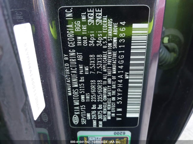 KIA Sorento 2.0t Ex 2016 5XYPH4A14GG113864 Image 9