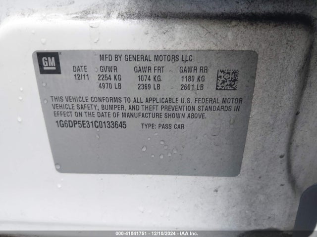 2012 CADILLAC CTS 1G6DP5E31C0133645 Photo 8