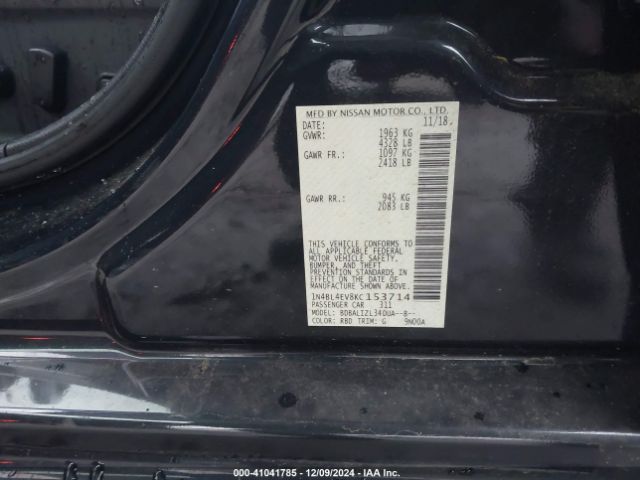 2019 NISSAN ALTIMA 1N4BL4EV8KC153714 Photo 8