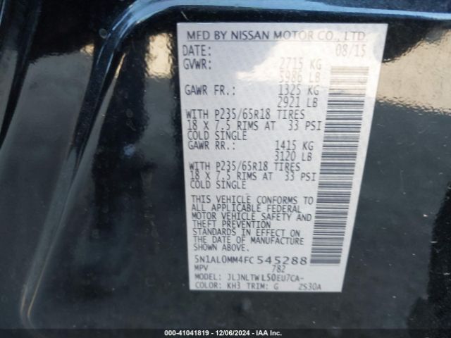 5N1AL0MM4FC545288 Infiniti QX60
