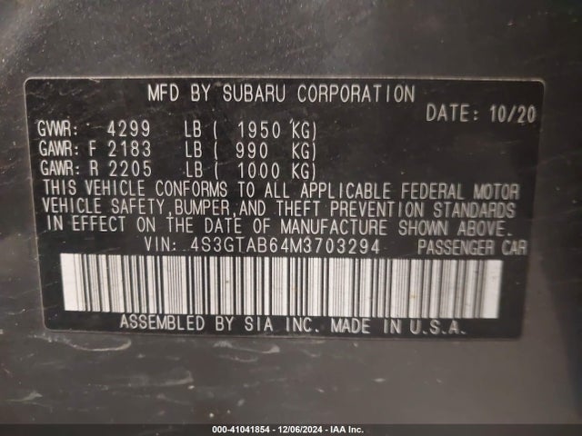 4S3GTAB64M3703294 Subaru Impreza 5-door
