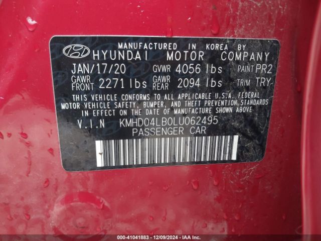 KMHD04LB0LU062495 Hyundai Elantra Sport