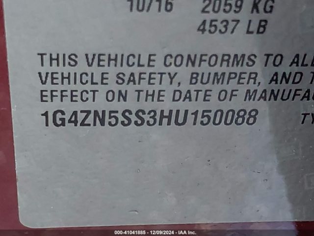 1G4ZN5SS3HU150088 Buick Lacrosse Preferred