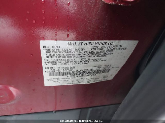 1LNHL9EK3EG607903 Lincoln MKS