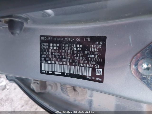 JHMCR6F59HC031829 Honda Accord Hybrid Ex-l