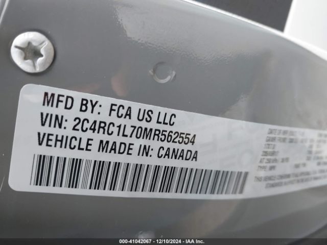 2C4RC1L70MR562554 Chrysler Pacifica Hybrid Touring L