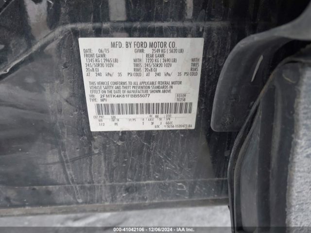 2FMTK4K81FBB55077 Ford Edge Titanium