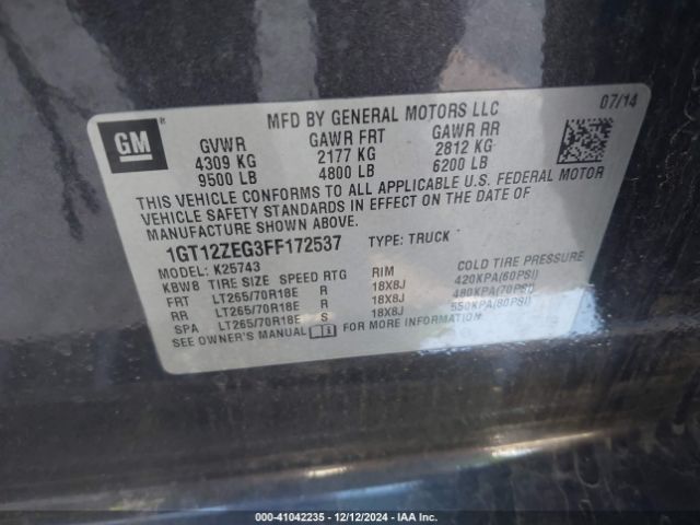 1GT12ZEG3FF172537 GMC Sierra 2500hd Slt