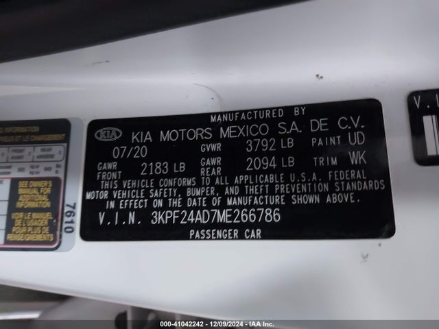 KIA Forte Lxs 2021 3KPF24AD7ME266786 Image 9