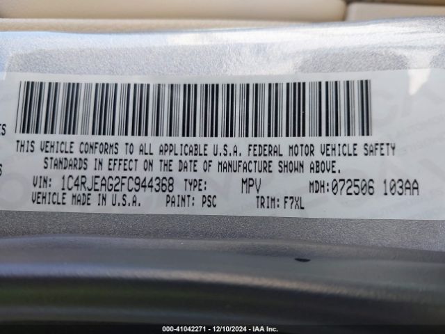 1C4RJEAG2FC944368 Jeep Grand Cherokee Laredo