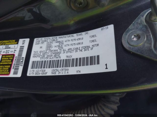 5TFUY5F14JX774476 Toyota Tundra Sr5 5.7l V8