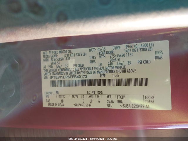 Ford F-150 Xlt 2015 1FTEW1EP6FFB40172 Image 9